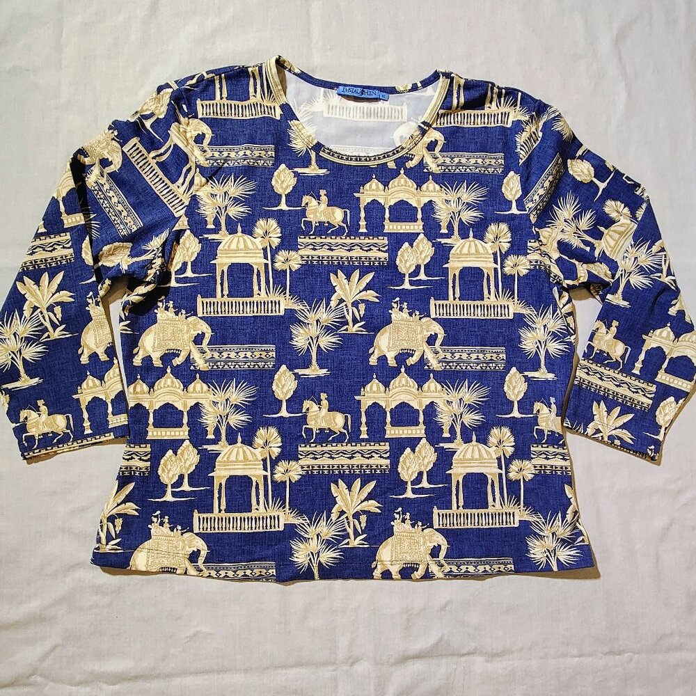 J. McLaughlin Women's XL Spandex Desert Design‎ Blouse